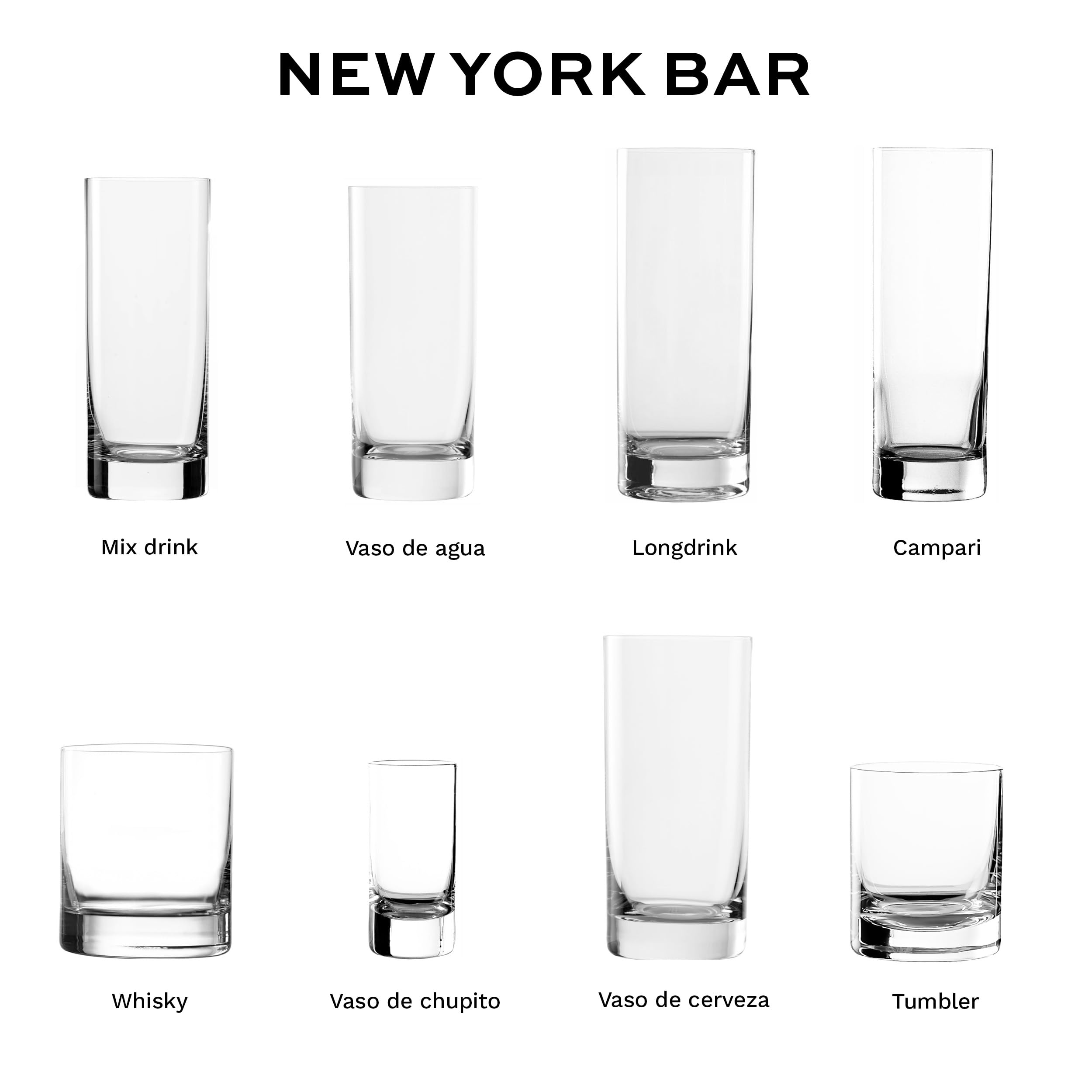 Stölzle Lausitz Vasos Highball New York Bar 6 Piezas 450 ml – Elegantes vasos de cristal para cócteles, agua y zumo – Cristalería de alta calidad – Apto para lavavajillas y resistente a golpes