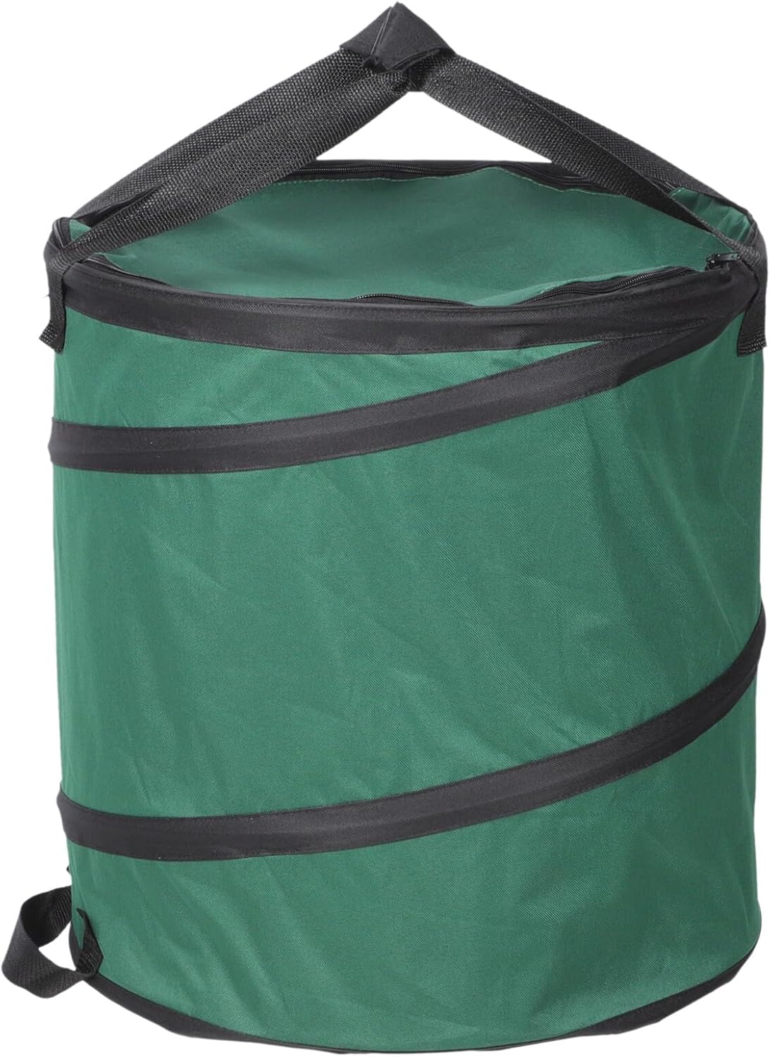 Uonlytech Collapsible Oxford Cloth Garden Waste Bag with Lid and Handles 47x50cm, Reusable Fallen Leaves Collector for Lawn and Yard Cleanup