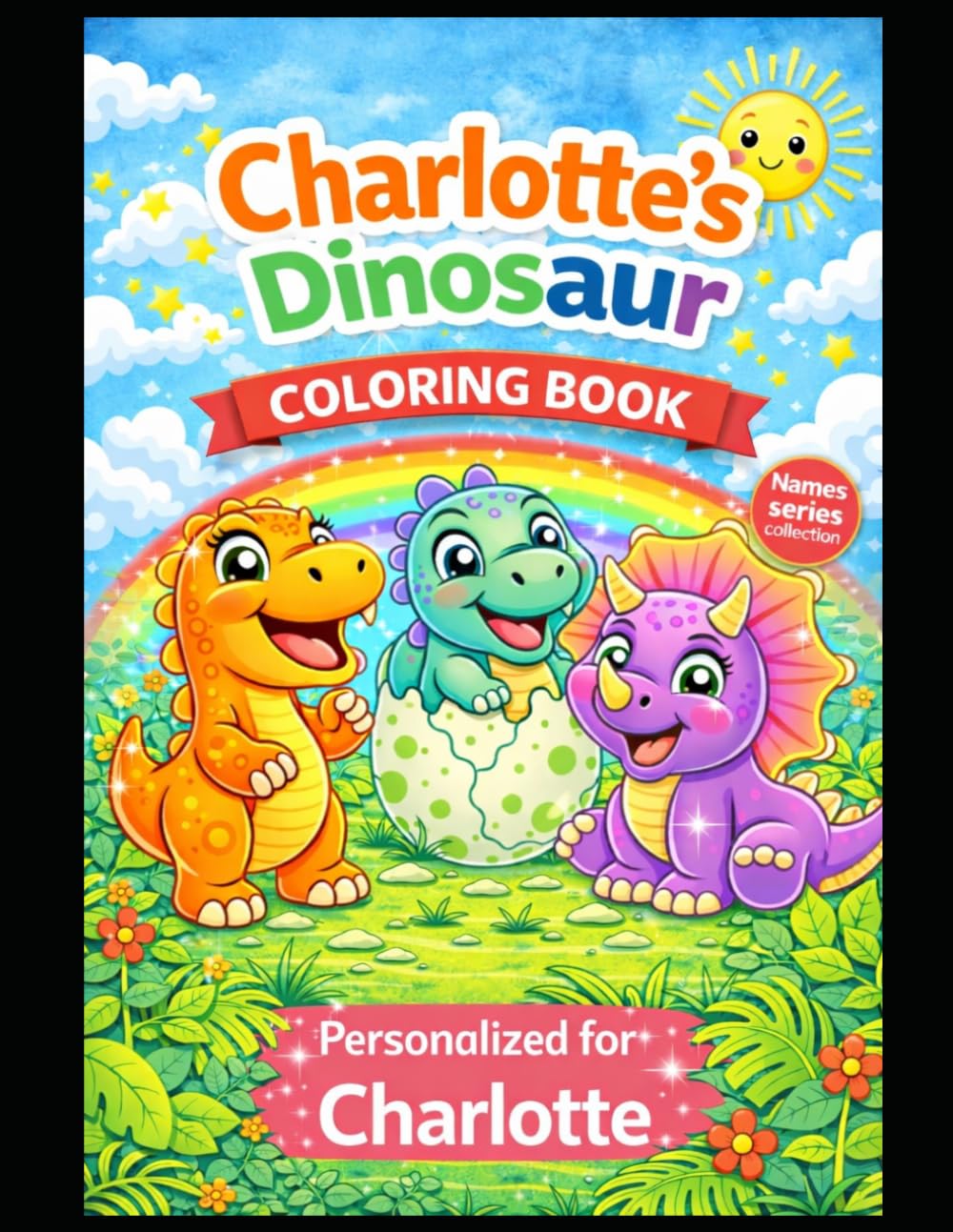 Charlotte’s Dinosaur Coloring Book: A Personalized Coloring Book with Cute Dinosaurs: A Personalized Dinosaur Coloring Adventure for Kids – Featuring Charlotte in Every Page (Names Series Colletion)