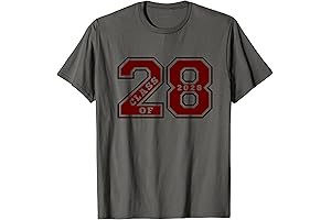 CLASS OF 2028 - Personalized Maroon Letterman Style T-Shirt