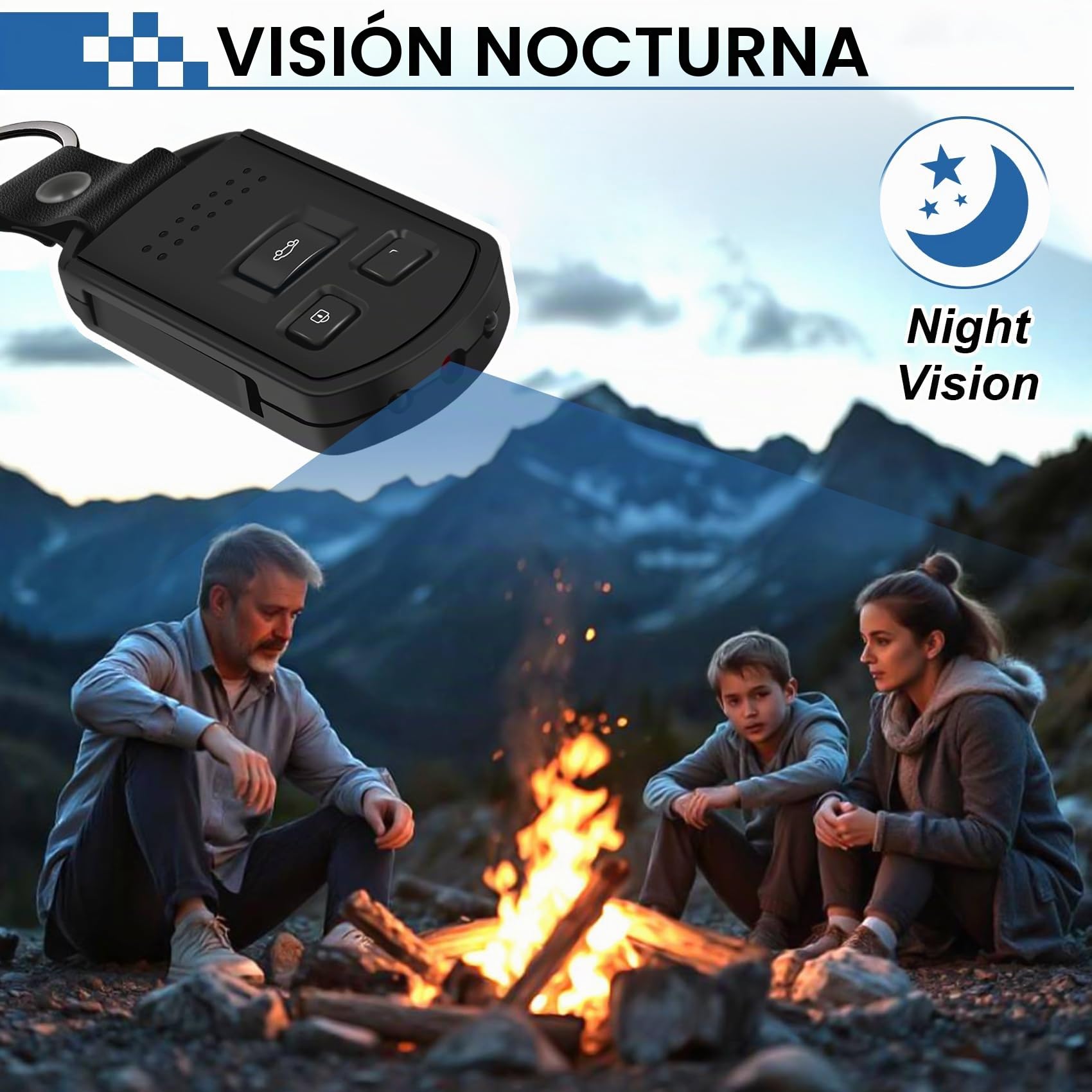 4U Mini cámara oculta espía HD 1080P Nanny Cam llave de coche, no necesita WiFi, grabadora de video, cámara interior/exterior para seguridad del hogar