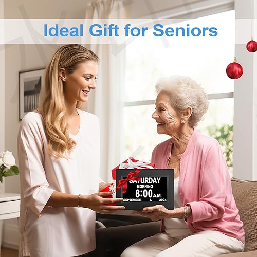 Miniatura 6 de JALL Calendario digital de demencia, pantalla grande de 7 pulgadas, con múltiples alarmas, pantalla AM y PM para personas con problemas de visión,