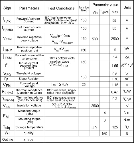Miniatura 6 de Diodos de 12 V de 1 vía MD 55A (50 Amp)-16 para evitar retroalimentación Rango de voltaje de uso CA  400 VCA CC 3-1000 V Utilizado en fotovoltaica,