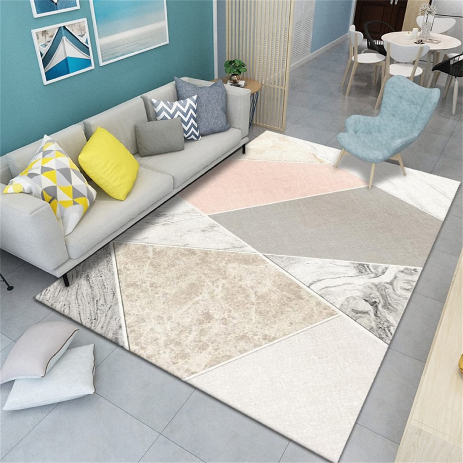 Tapis pour bébé 180x280cm géométrique multicolore pour revêtement de sol design