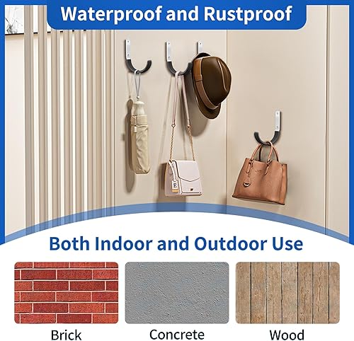 Miniatura 4 de Ganchos de garaje de acero resistente, ganchos de almacenamiento de garaje, organizador de herramientas de jardín de garaje resistente, ganchos de