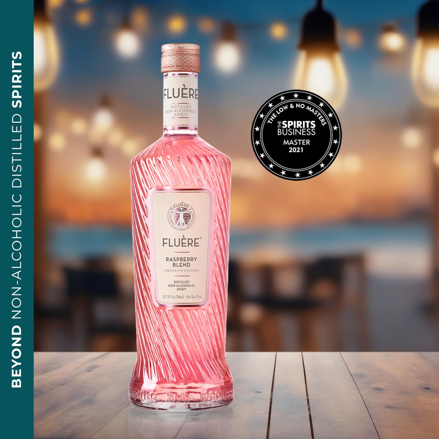 FLUÈRE Raspberry | Pink Gin Alternative | Premium Non-Alcoholic Distilled Spirit Perfect for Zero Proof Cocktails