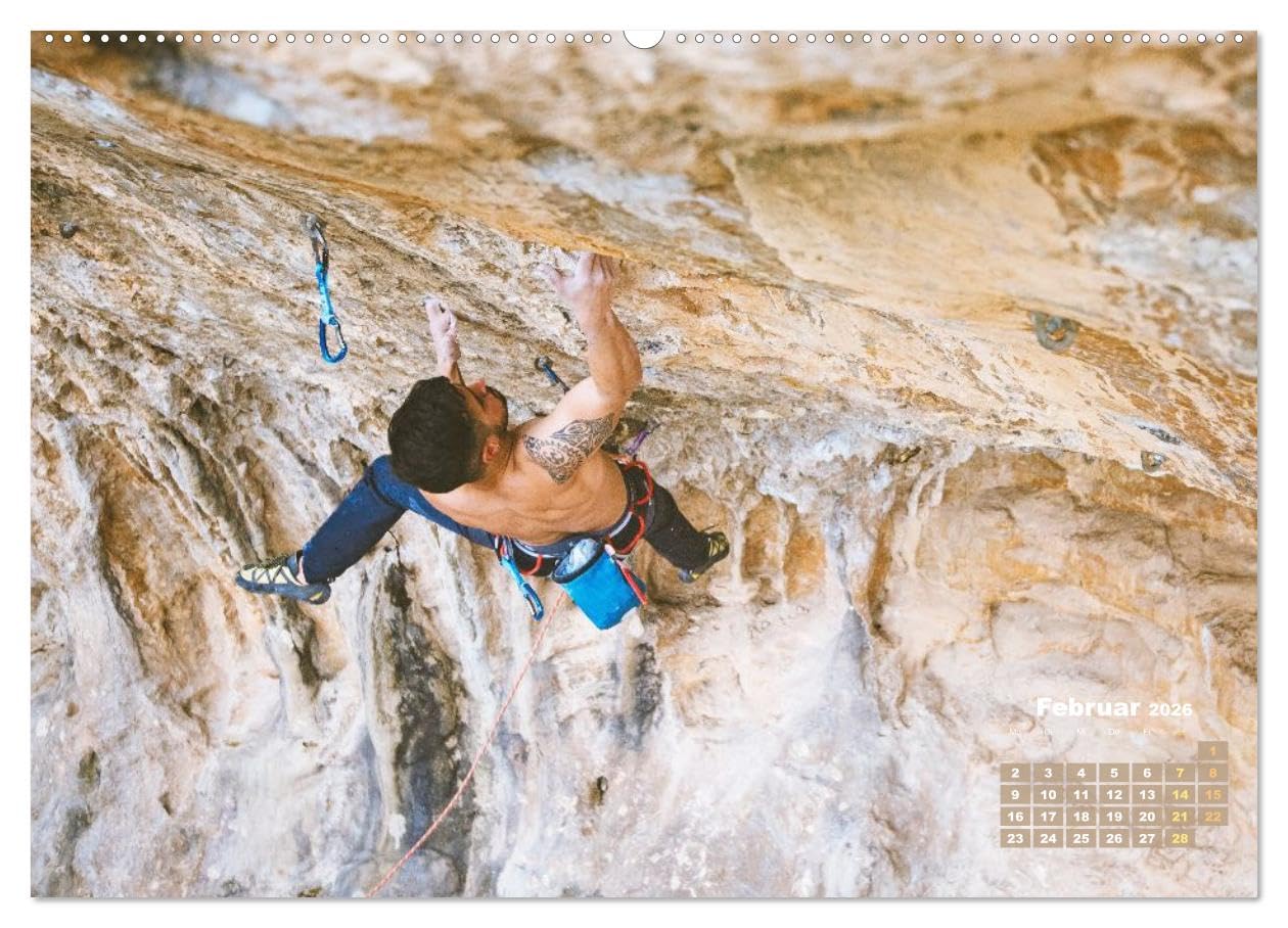 Bouldern: Klettern extrem (hochwertiger Premium Wandkalender 2026 DIN A2 quer), Kunstdruck in Hochglanz: Bouldern: Fingerübungen an der Steilwand - Klettern am Limit (CALVENDO Sport)