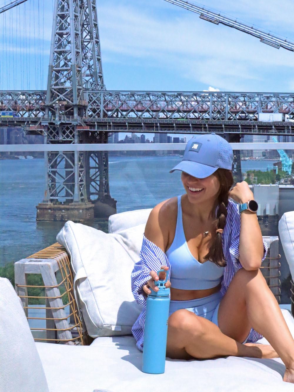 Cubitt Insulated Sports Hydro Water Bottle 24 oz, 2 Lids (Coffee Lid and Wide Mouth Twist Sports Lid), Stainless Steel, Double Walled. Cold for up to 24 hours, Hot for up to 12 hours. (Blue 24 oz) - Image 3