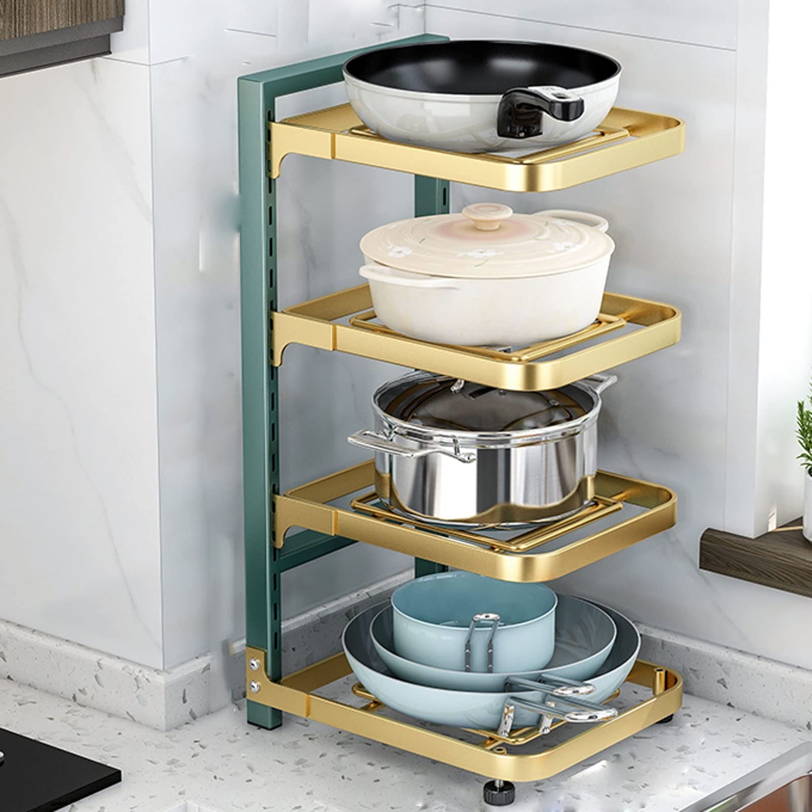 Organisateurs de rangement sous l'évier, support d'organisateur de rangement pour placard de cuisine, adapté au garde-manger, aux tiroirs d'armoire, au comptoir ou sous l'évier (couleur: noir, taill