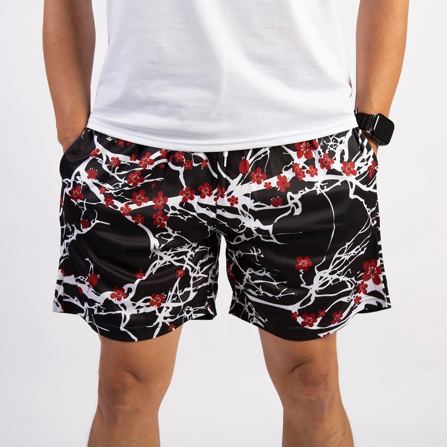 BOOMLEMON Mens Mesh Graphic Print Shorts Fashion Designer Workout Shorts Retro Casual Cool Streetwear Short Pants - Image 7