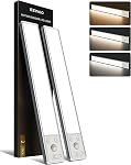 EZVALO 10inch Under Cabinet Lighting, 2500mAh Rechargeable Motion Sensor Lights Indoor with 3 Color Temps, 2 Pack Magnetic Closet Light, 80 LED Dimmable Under Counter Lights for Kitchen, Shelf, Stair