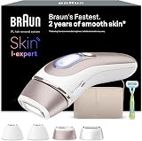 Braun Epilateur Lumiere Pulsee Intelligent Skin i·expert PL7387, Epilation A Domicile, Alternative Au Laser, Avec Appli, Rasoir Gillette Venus, 4 Têtes Intelligentes Pour Epiler Jambes, Visage, Plus - 1