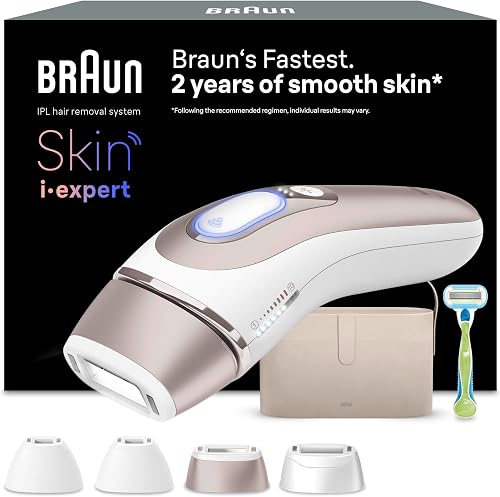 Braun Pulsed Light Skin i·Expert Smart IPL, Hair Removal at Home, Free App, Case, Venus Razor, 4 Heads, PL7387 - 1