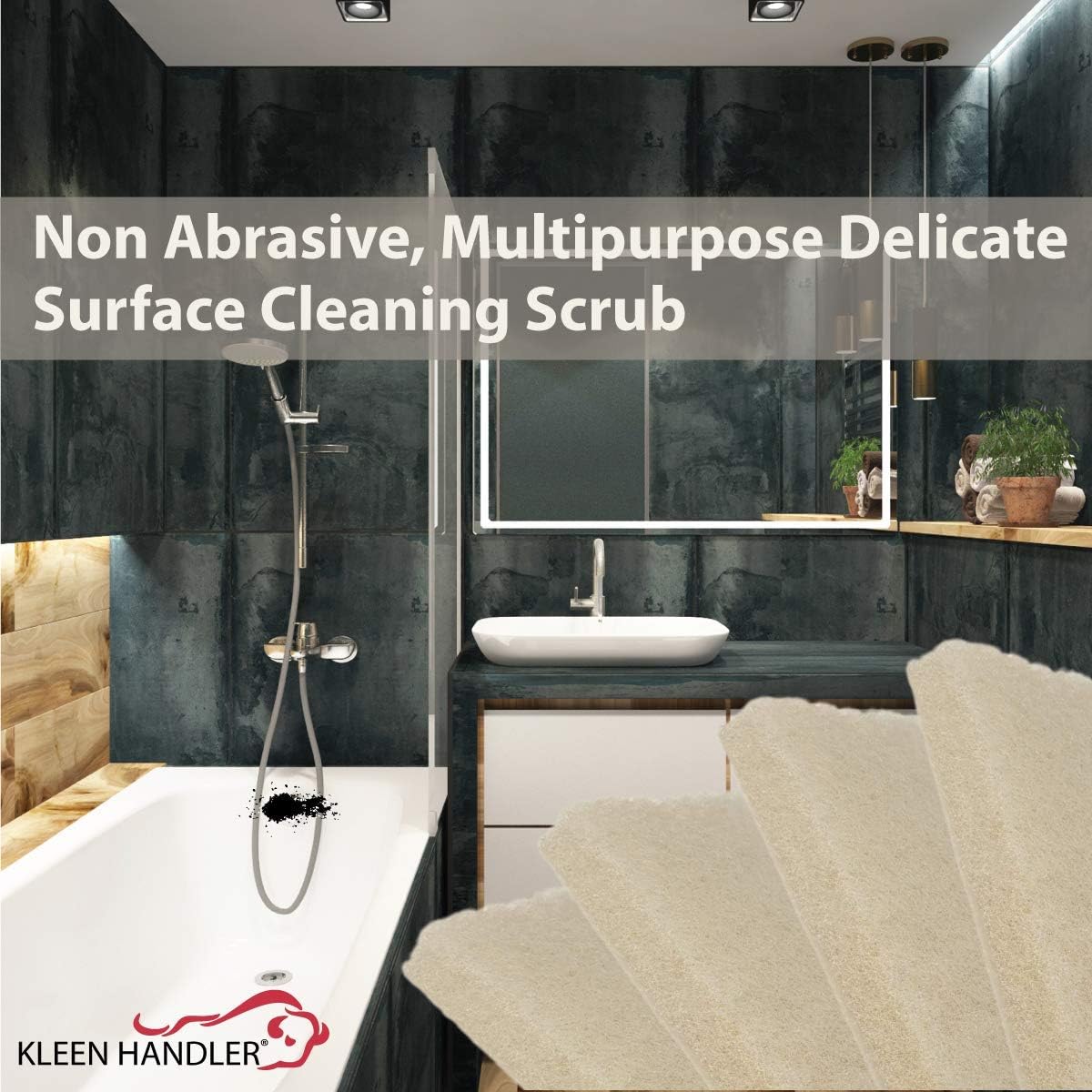 Scrub Pad Holder with Heavy Duty Scrub Pad – Durable Floor & Surface Cleaning Combo, Commercial & Home Use, Ergonomic Handle + White Replaceable Scrubbing Pad