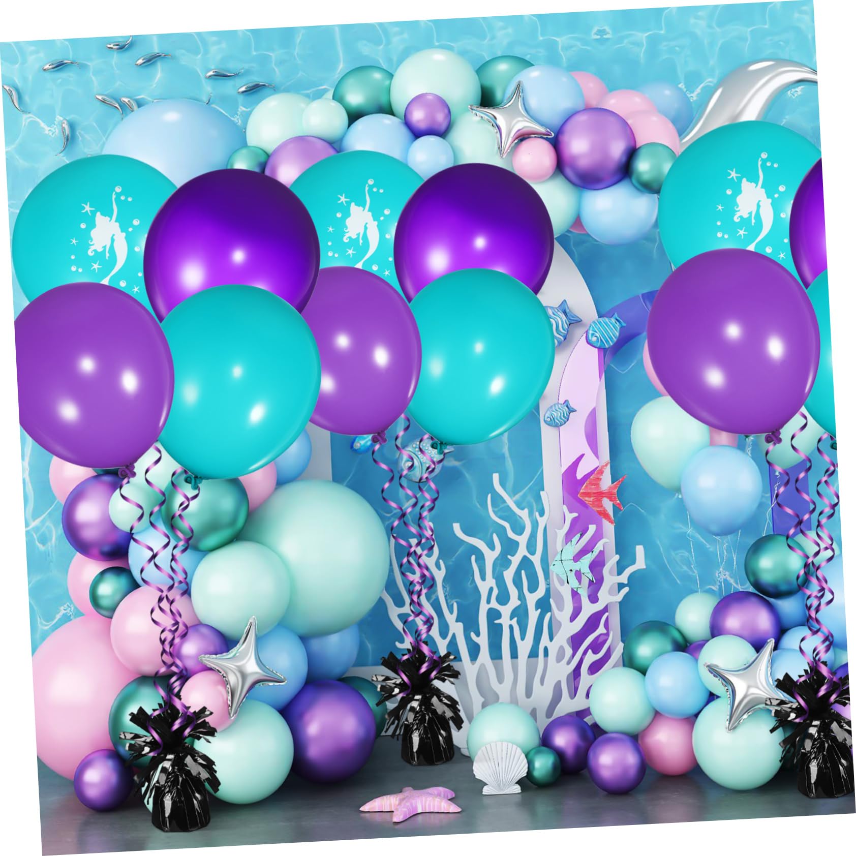 ABOOFAN Pesi per Palloncini 8 Pezzi, in Pet Nero, Riutilizzabili e Facili da Usare, per Matrimonio e Tavoli, Design Compatto e Stabile