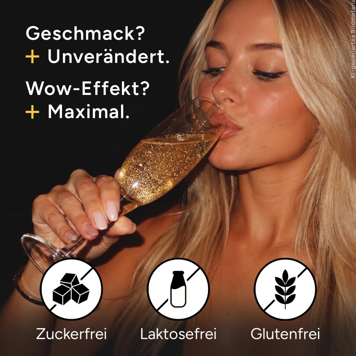 Glytter Glitzerpulver INTENSE Gold Rush für Getränke, trinkbares geschmacksneutrales Glitzerpulver für 1000 Getränke MADE IN GERMANY