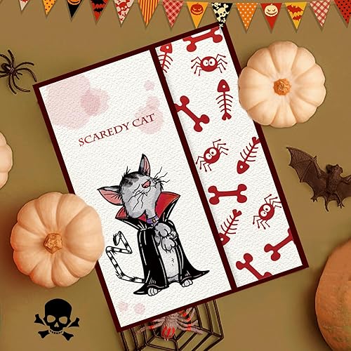 Miniatura 7 de INFUNLY Sello transparente de gato de Halloween, sello de silicona de gato negro para hacer tarjetas, fantasma, sello de goma transparente para