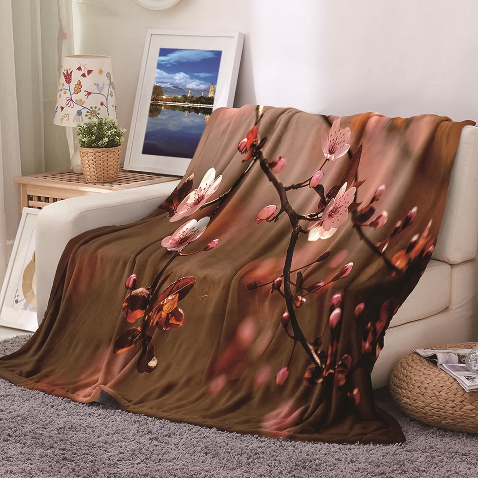 Couverture douce et confortable KnSam en flanelle de qualité supérieure au motif raffiné