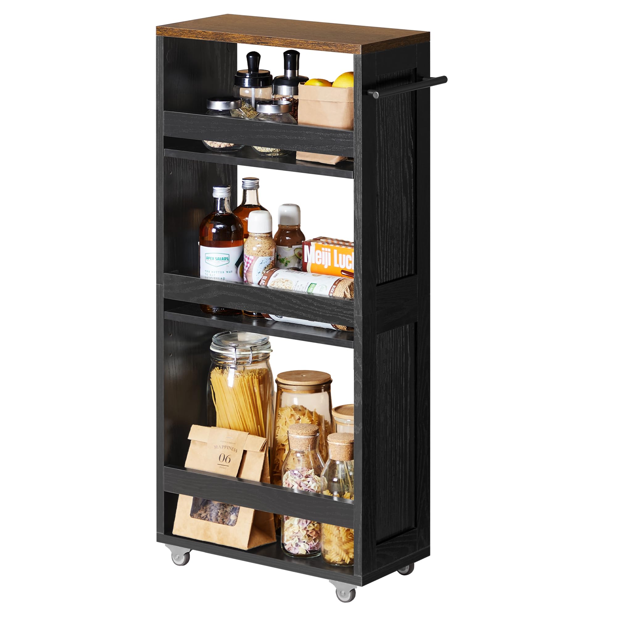 VASAGLE 4-Tier Slide-Out Storage Cart β Slim for Small Space