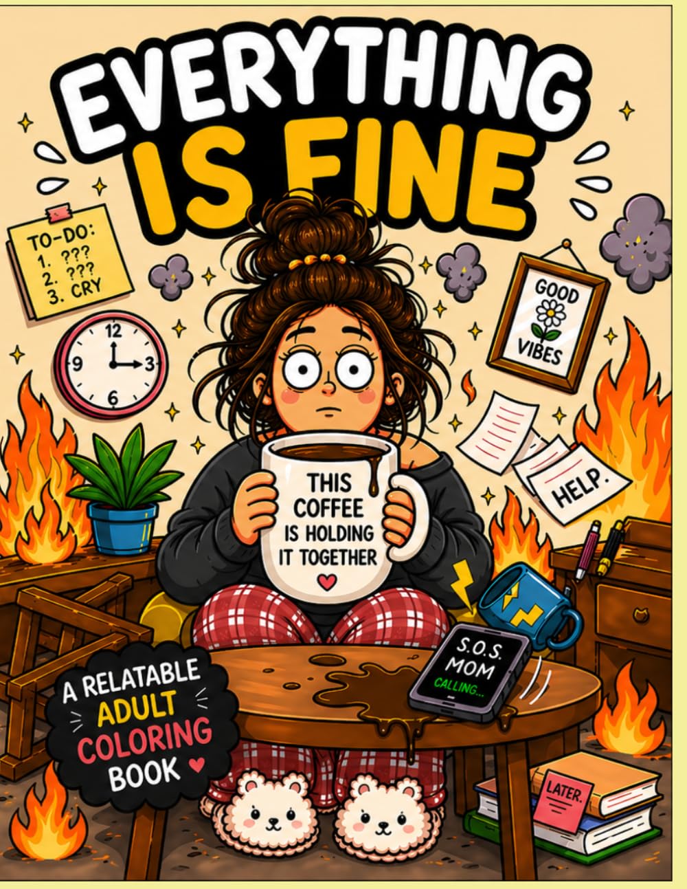 Everything is Fine: A Relatable Adult Coloring Book