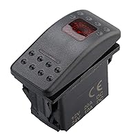 Vista 4 de Amarine Made Interruptor basculante impermeable de 12 V y 20 amperios de encendido y apagado de 2 posiciones para barco marino DPDT de 7 pines con 2
