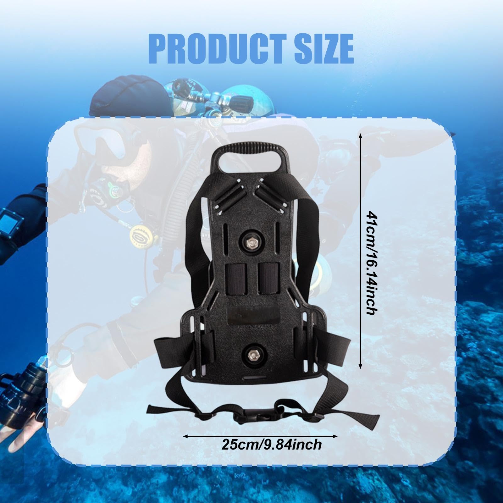 LOVIVER Sac à Dos pour Bouteille plongée, Porte-Bouteille plongée Portable, Harnais Dorsal réglable pour la Natation en Eau Douce et Les