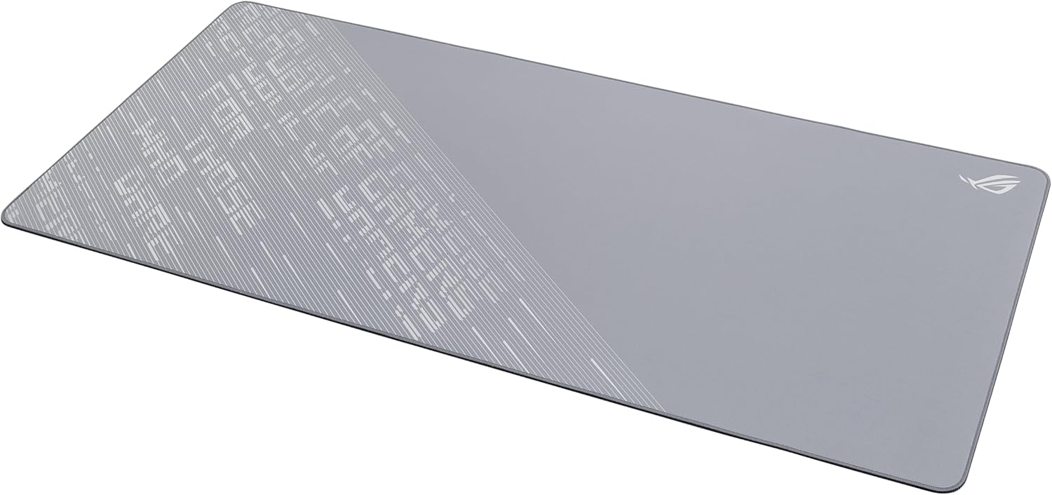 ASUS ROG Scabbard II Arctic Gray XXL Gaming Mouse Pad – 35.4��� x 15.7” (Extended/XXL Size), Soft Cloth Surface, Water/Oil/Dust-Resistant, Anti-Fray Edges, Non-Slip Base - Gray - Image 4