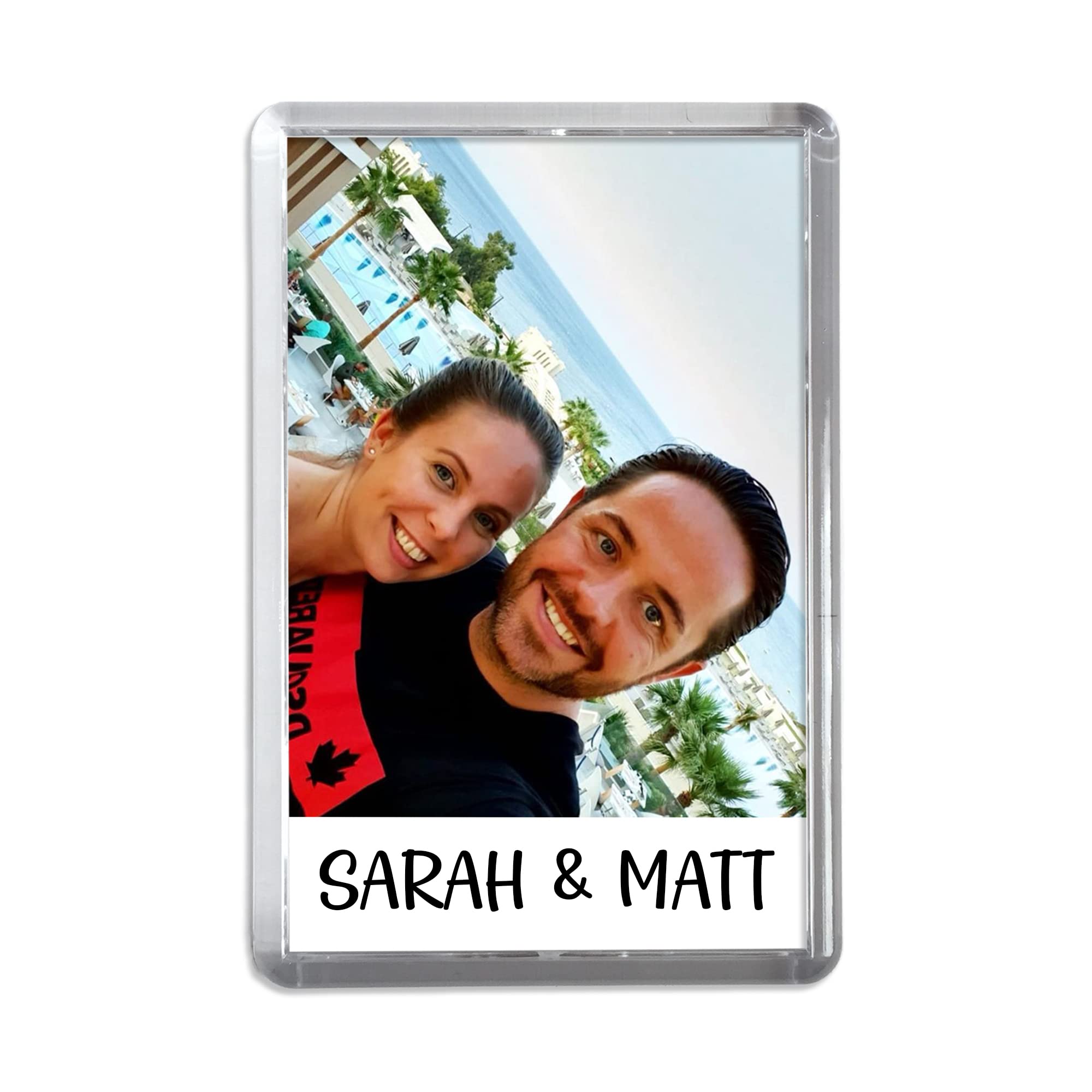 My Pretty Little Gifts White Personalised Photo Fridge Magnet For Names Birthday Anniversary Engagement Wedding Valentines Love