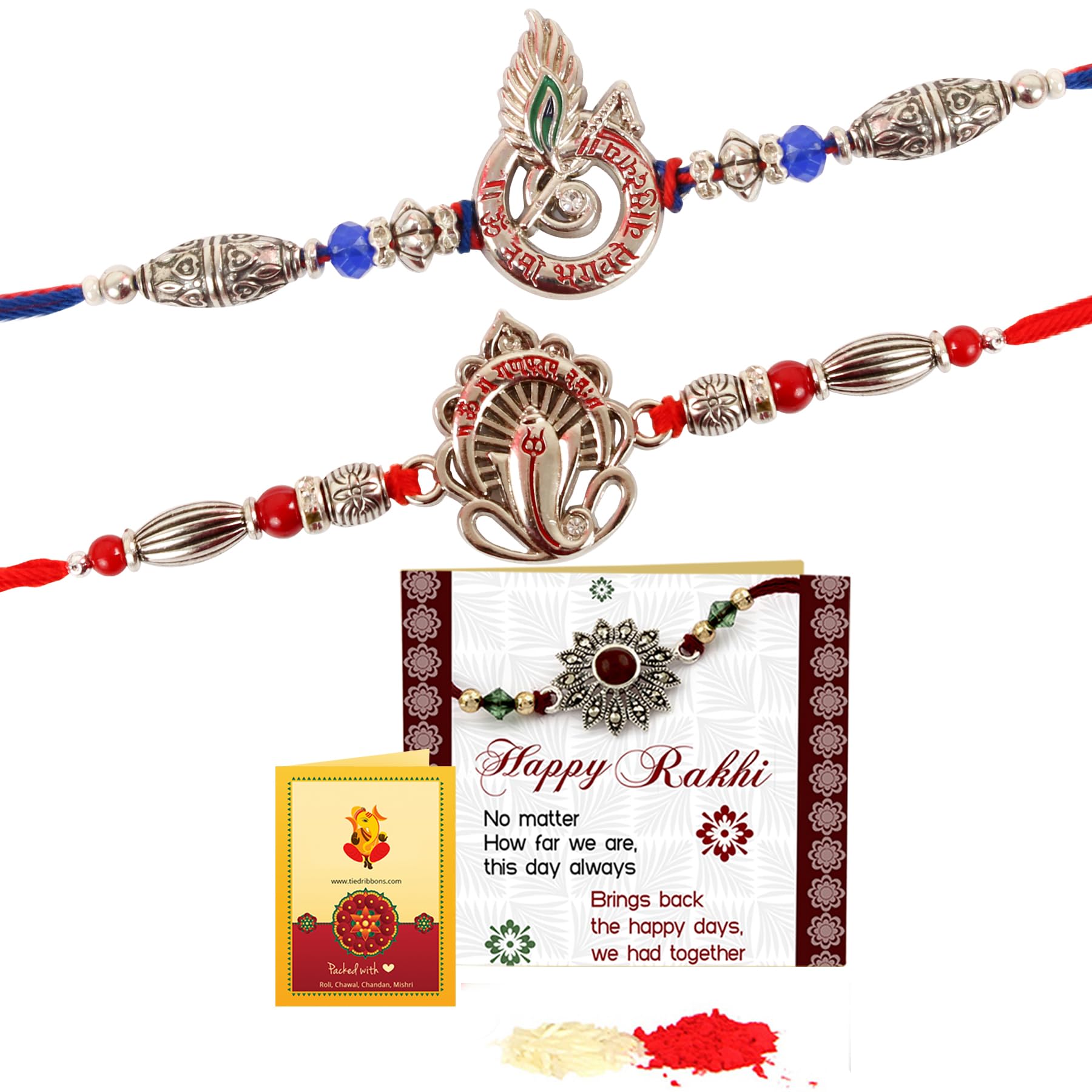 TIED RIBBONS Rakhi for Brother Set of 2 - Silver Ganesh Rakhi for Brother Men Bhaiya Kids Boys with Greeting Card and Tikka - Bracelet Rakhi for Brother (B0CBQ14Q4Q) Amazon Price History, Amazon Price Tracker