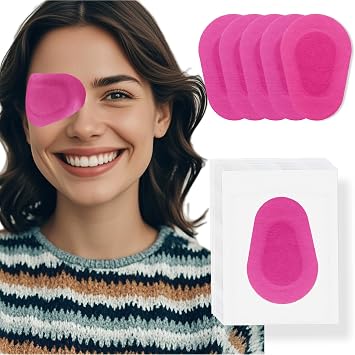20 Pcs Adhesive Eye Patches for Kids, Medical Eye Patch Disposable Breathable Eyepatch for Amblyopia Lazy Eye Latex Free Adhesive Bandages for Children, 3.32.3 inches Rose