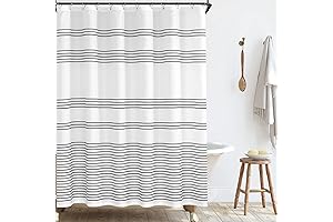 jinchan Black and White Shower Curtain: Enhance Your Bathroom with Modern Elegance (78 Inches)