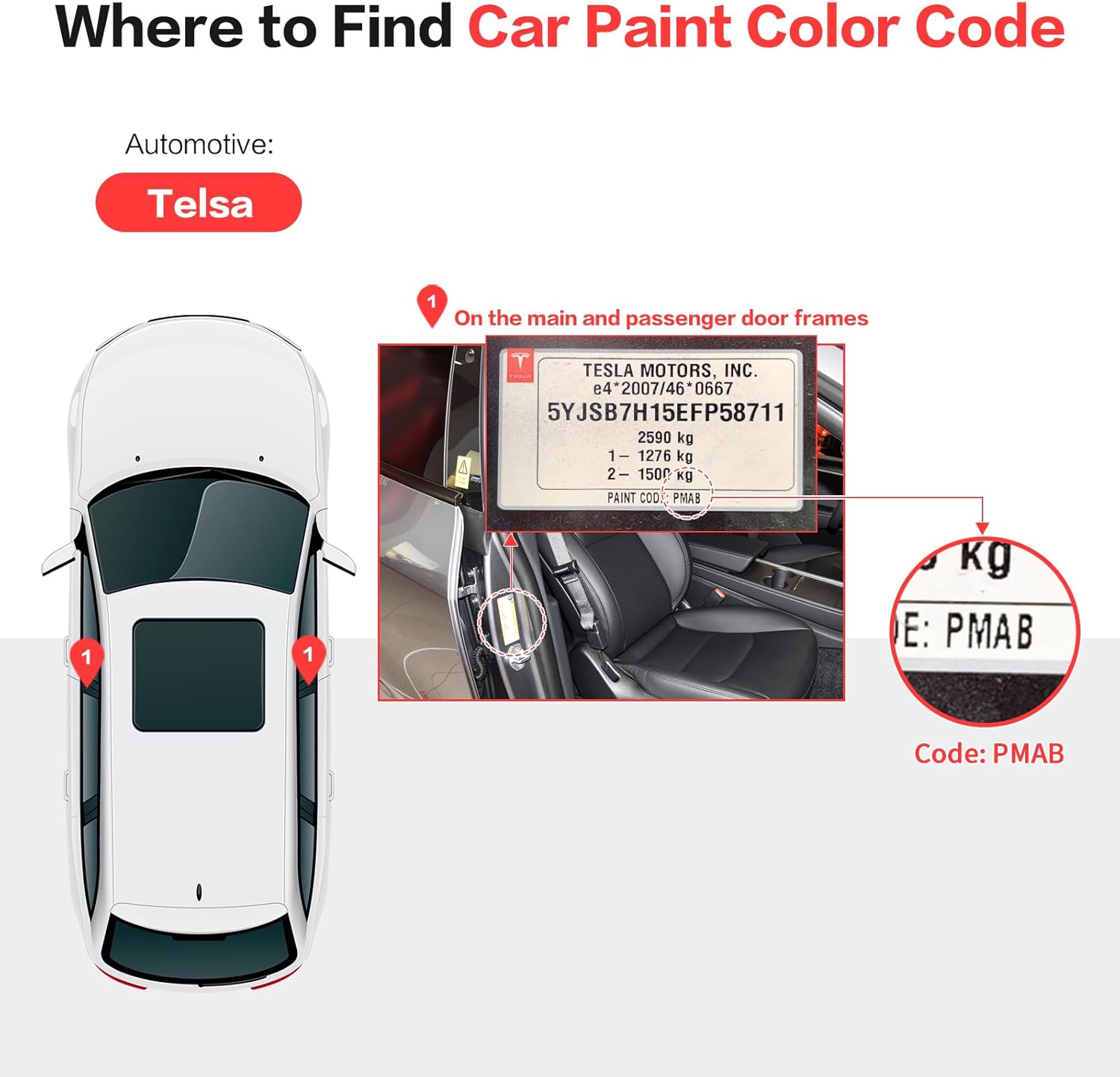 Carhoo PPSB/B101E Deep Blue/Ocean Blue Pearl Metallic Touch Up Paint Compatible With Tesla Model Y/3/S/X Exact Match Touch Up Paint Pen, With Pen Tip & Fine Brush (16ml) - Image 2