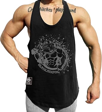cloudmall Mens Bodybuilding Stringer Tank Tops Y-Back Mens Workout Fitness Gym T-Shirts