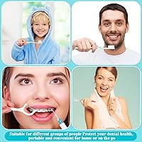 Vista 6 de Mifoci Juego de 300 cepillos de dientes envueltos individualmente a granel con hilo dental, 100 cepillos de dientes de cerdas suaves, 200 hilos