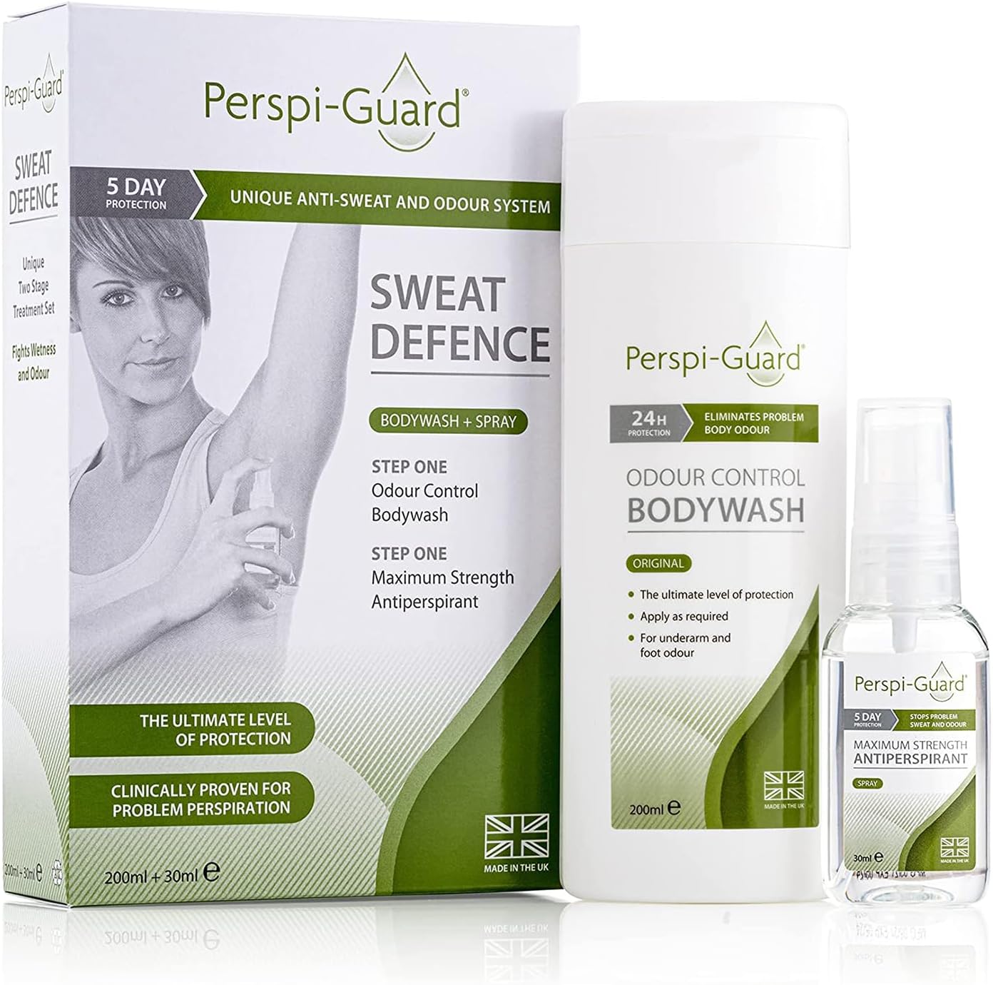 PerspiGuard Sweat Defence Odour Control Body Wash & Maximum Strength Antiperspirant