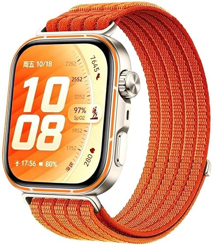 Lightweight Nylon Fabric Loop Band with Metal Connector for Huawei Watch Fit 5 Pro,4 Pro,3,4,5