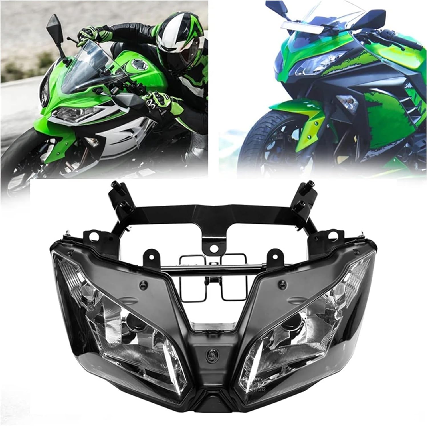 オートバイヘッドライトヘッドランプアセンブリランプ、Kawasaki Ninja