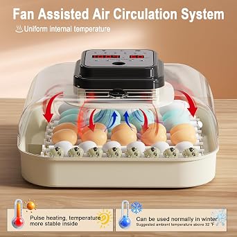 CoInceptus 35 Eggs Incubators for Hatching Eggs,Egg Incubator with Automatic Egg Turning and Humidity Control,Chicken Egg Incubator with Egg Candler, Incubator for Chicken, Duck, Goose, Pigeon, Quail