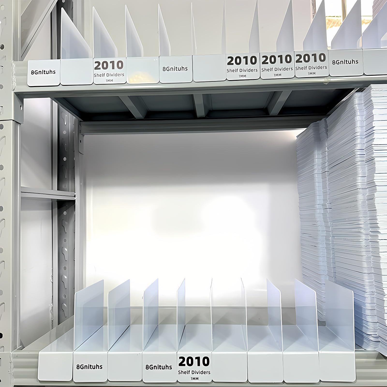 8Gnituhs 20 Pezzi 20 * 10 cm 1 mm PVC Cartella classificazione partizione File classificazione Etichetta Raccoglitore divisore divisori per scaffali Logo inventario scaffale Magazzino Segno