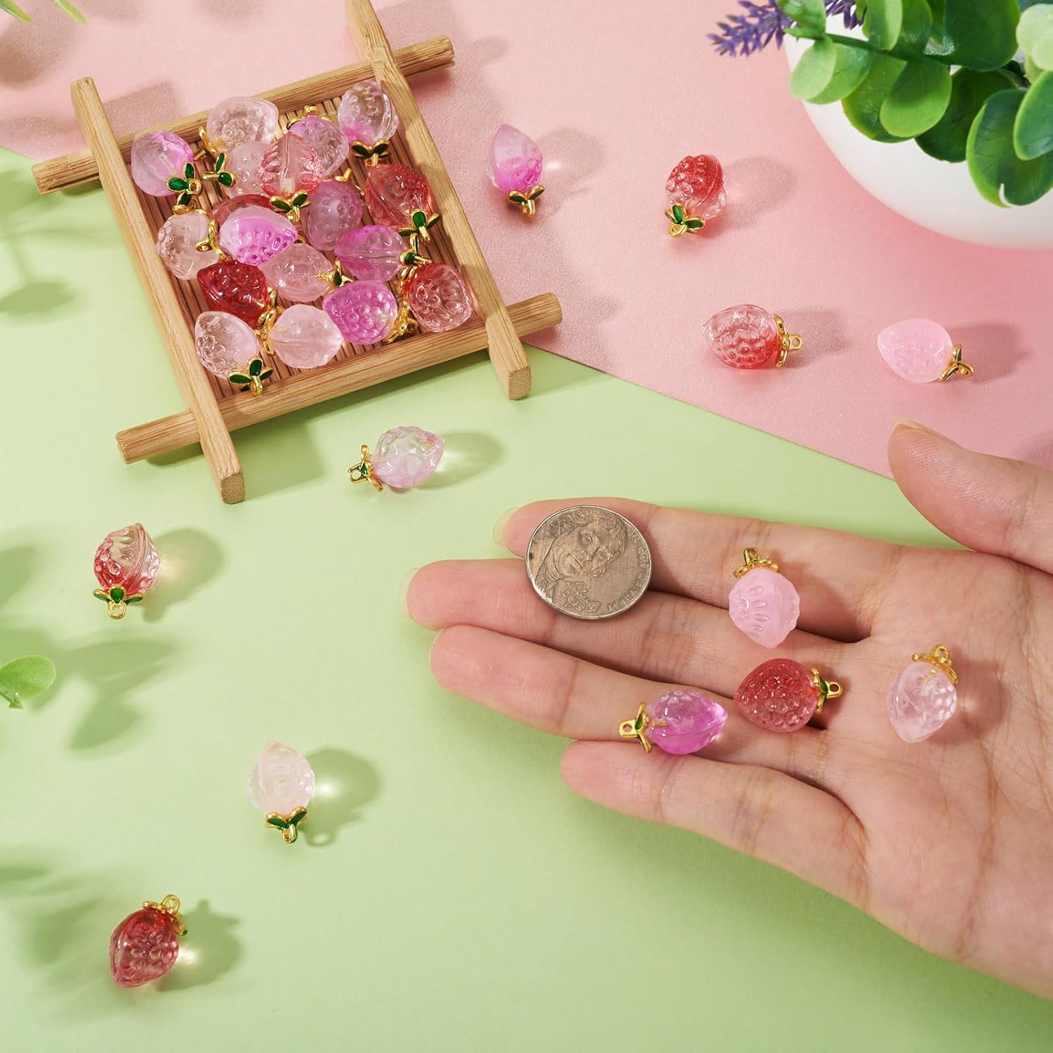 Glass Fruit Charms Fruit Earring Pendants Vegetables Food Pendants Cute Kandi Charm - Image 4