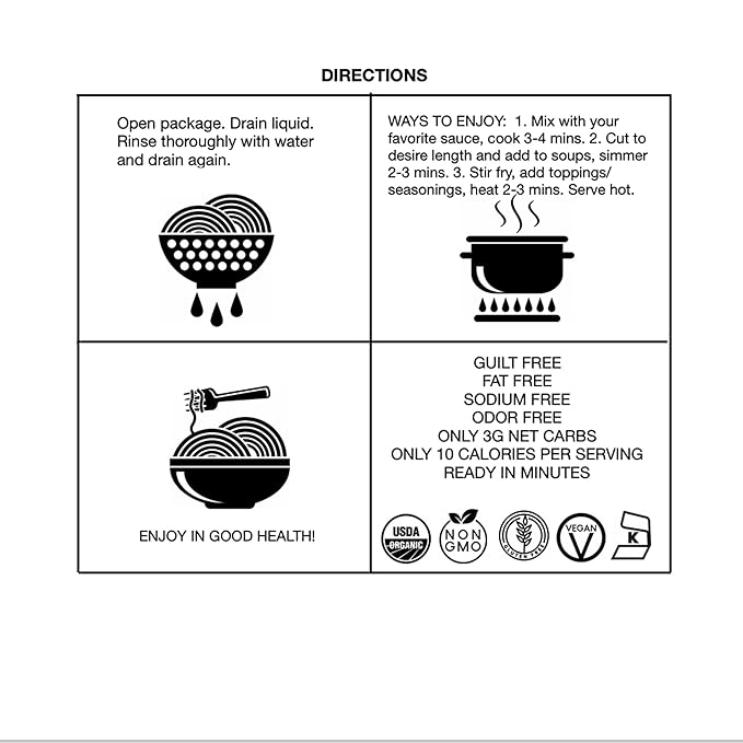 GoSkinny Noodles Spaghetti (Paquete de 6), Orgánico Shirataki Konjac miniatura 8