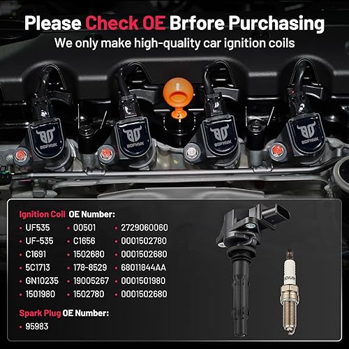 Miniatura 5 de BDFHYK Juego de 6 bobinas de encendido UF535 UF585 y bujías Platinum 95983 compatibles con Dodge Mercedes-Benz 2007 2008 Sprinter 2500 3500 C230