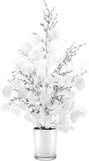 National Tree Company Artificial Christmas Tabletop Tree, White, Winter Frost, Silver Glass Base, 26 inch