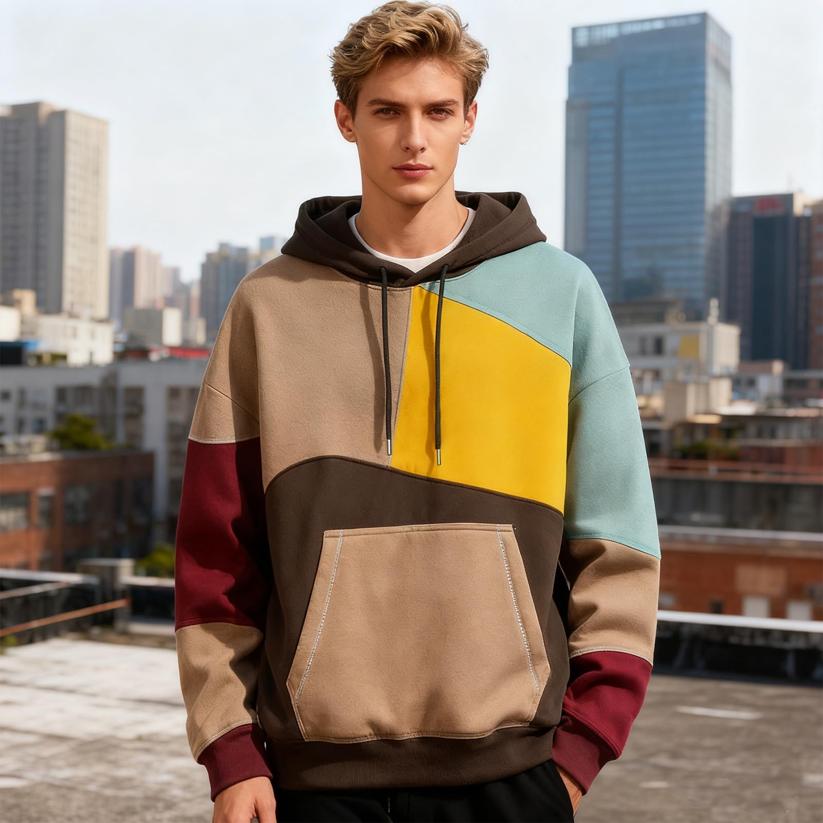 Hombre Sudadera con Capucha Techwear Manga Larga Hoodie Ligea Deportiva Casual Jersey Otoño Invierno