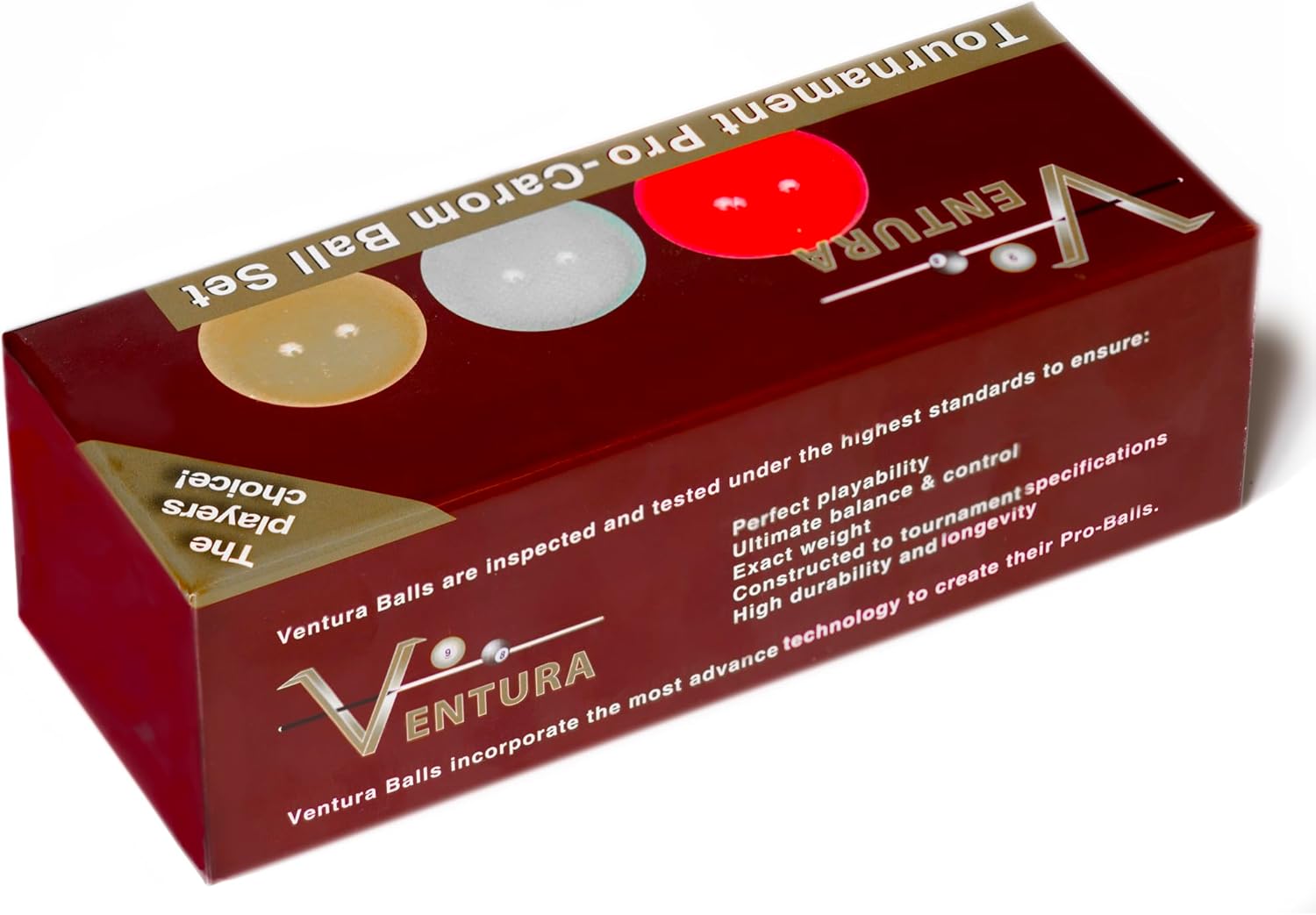 Ventura Tournament Pro Carom Billiard Ball Set 61.5 mm