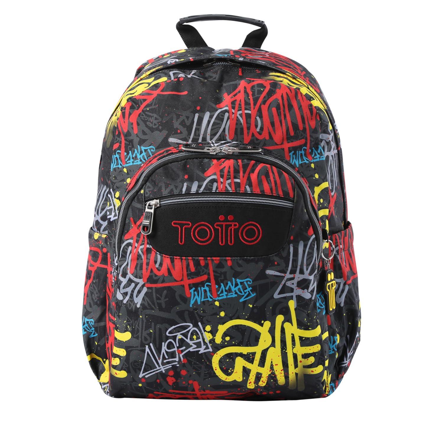 TOTTO - Mochila Escolar Adaptable a Carro, Modelo Acuareles, Capacidad 20 L, Bolsillo para Pc 14", 2 Bolsillo Botella, Espaldar Ergonómico con Flujo de Aire, Cómodas Correas en S, Estampado Grafil