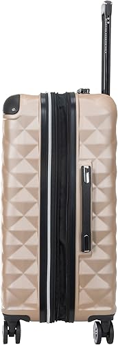 Vista 8 de Kenneth Cole REACTION Diamond Tower - Equipaje ligero expandible con 8 ruedas, rosado, (Rose Champagne), Kenneth Cole Reaction Diamond Tower