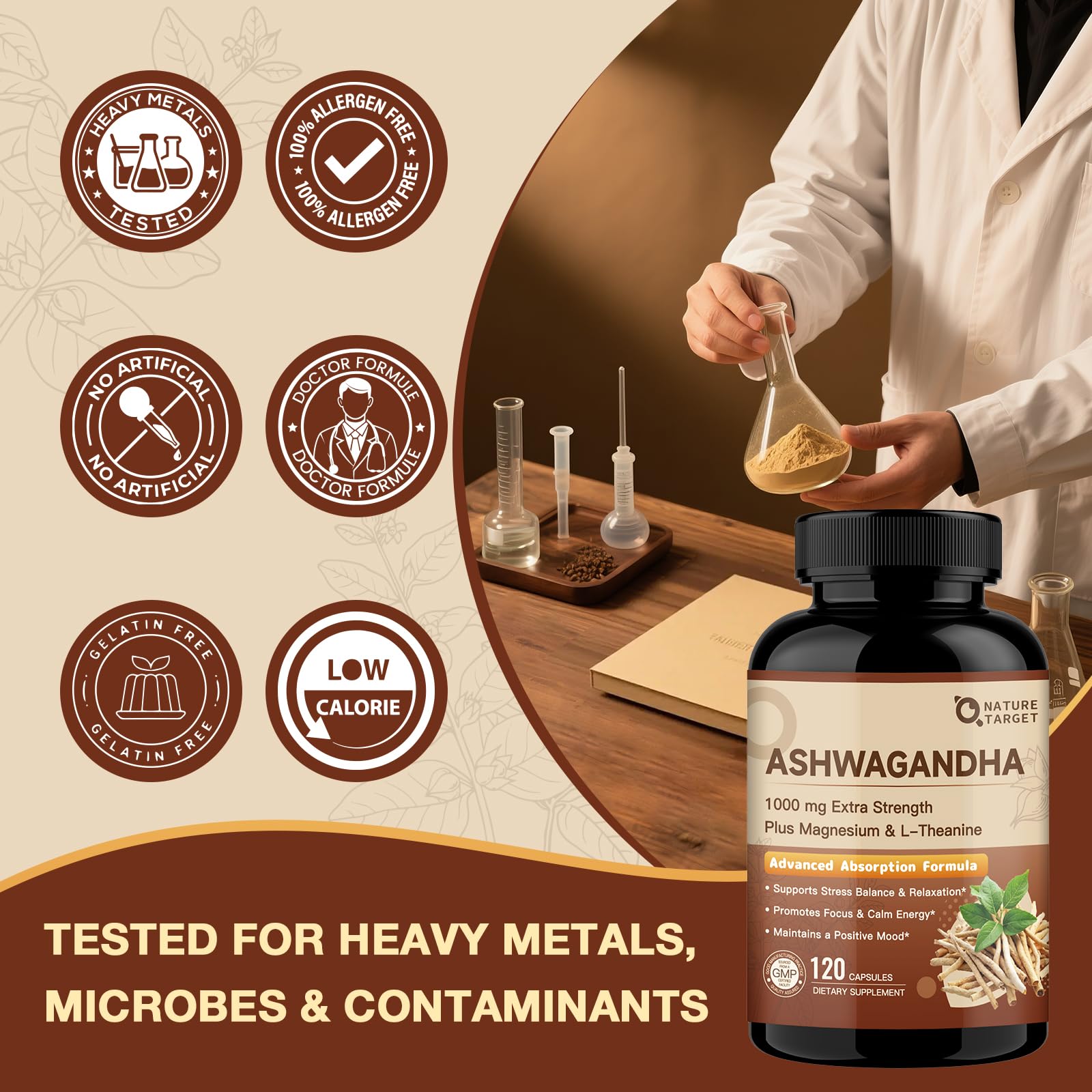 NATURE TARGET Ashwagandha Supplement 1000mg with Magnesium, 120 Capsules — Amazon image 7