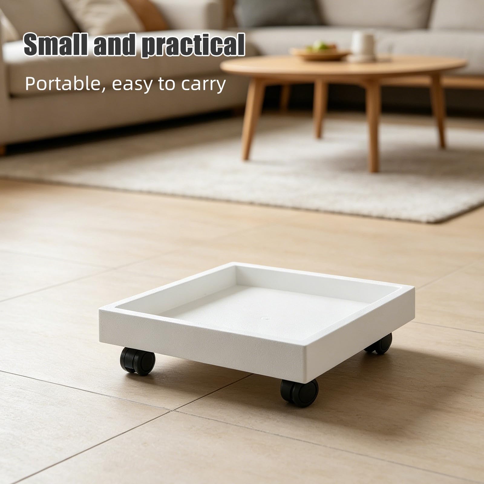 Uonlytech Bandeja de Goteo para deshumidificador, Base Universal móvil con Ruedas giratorias, Borde Elevado, 1 Pieza, Soporte para Puertas de baño, Capacidad de Carga de 100 kg