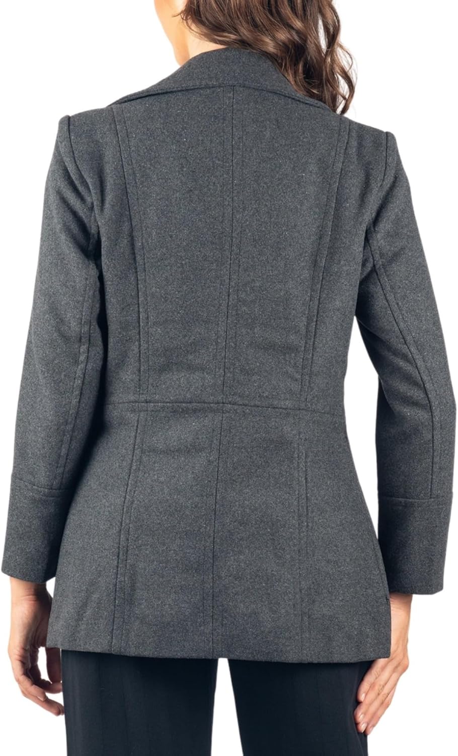 Alpine Swiss Emma Women's Wool Peacoat – Double-Breasted 3/4 Length Overcoat, Stylish & Warm Blazer for Fall & Winter - Image 6